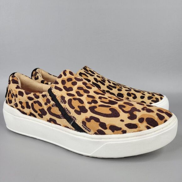 Dr. Scholl's Womens Do It Right Slip-On Sneakers Animal Print Brown Tan Size 6M - Picture 2 of 12
